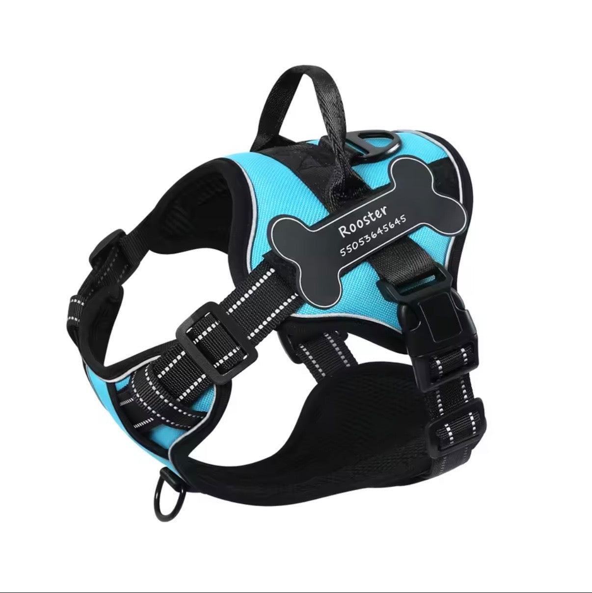 Personalisiertes Hundegeschirr Blau