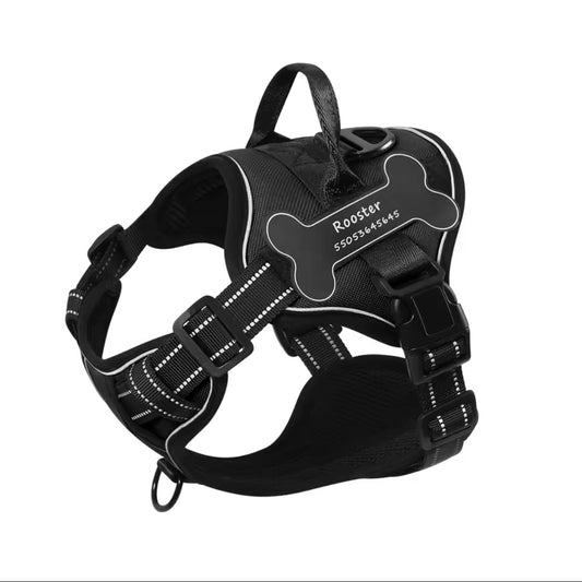 Personalisiertes Hundegeschirr Schwarz