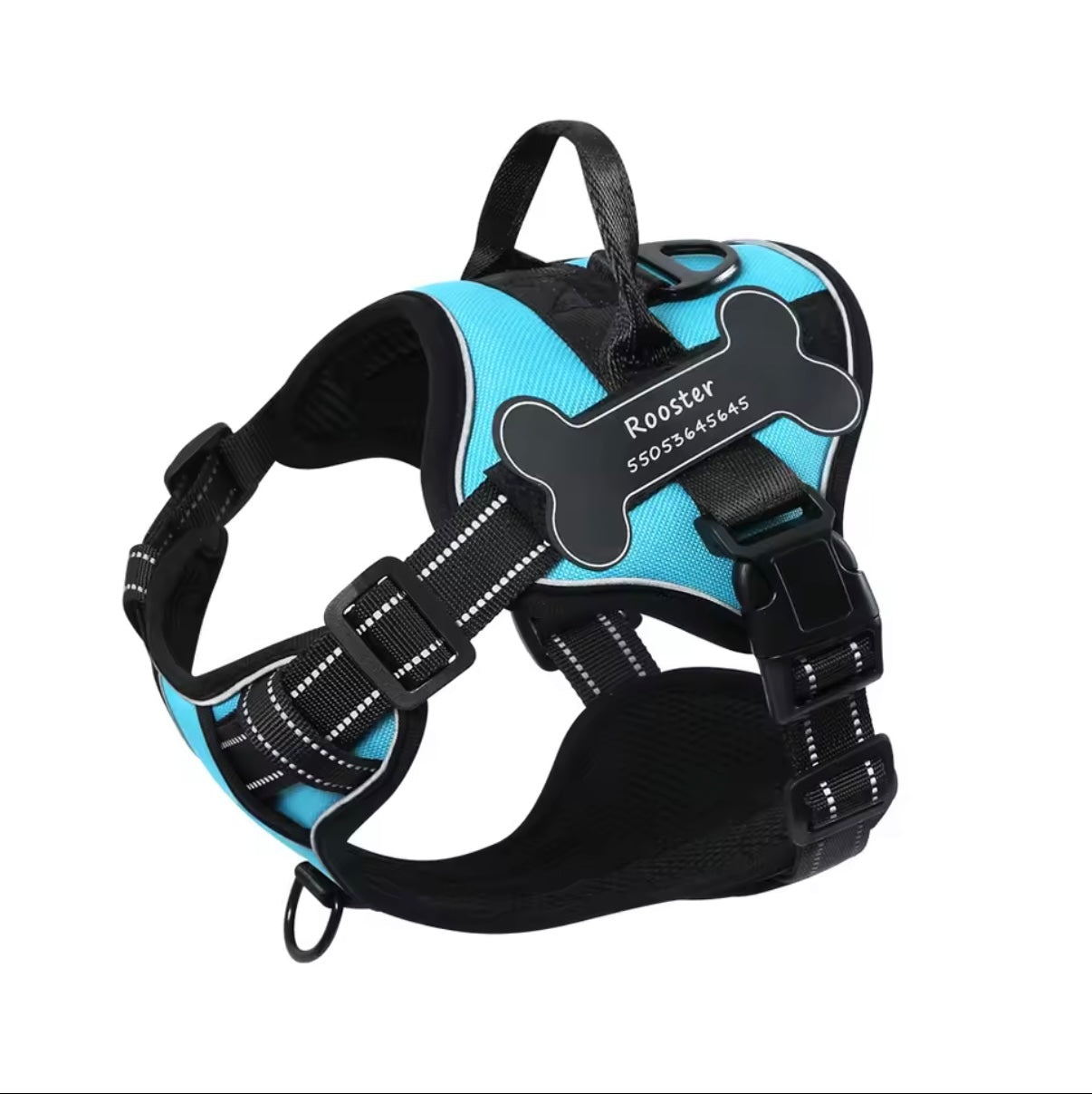 Personalisiertes Hundegeschirr Schwarz